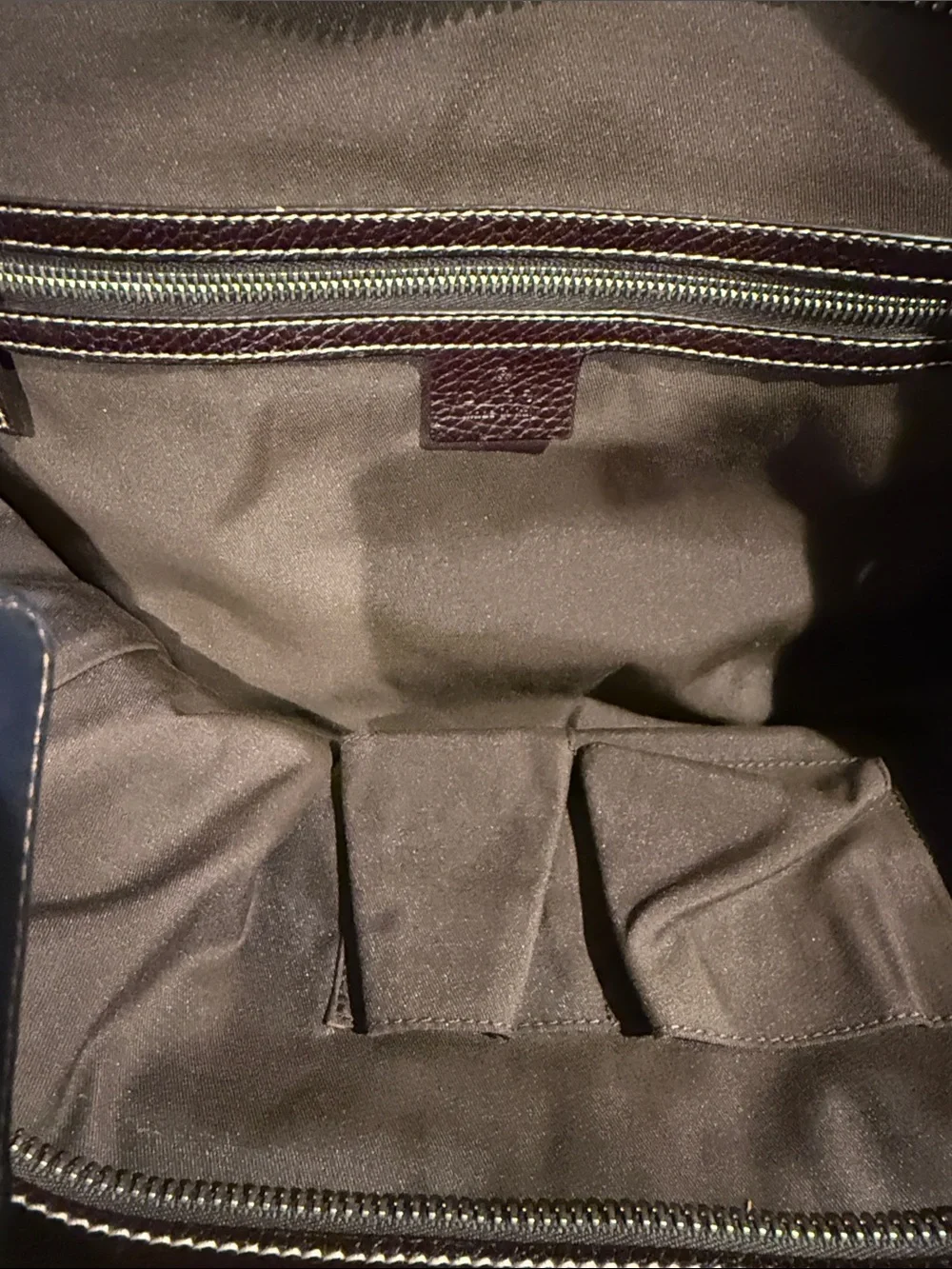 Gucci Brown and Burgundy Suede Shield Tote Bag